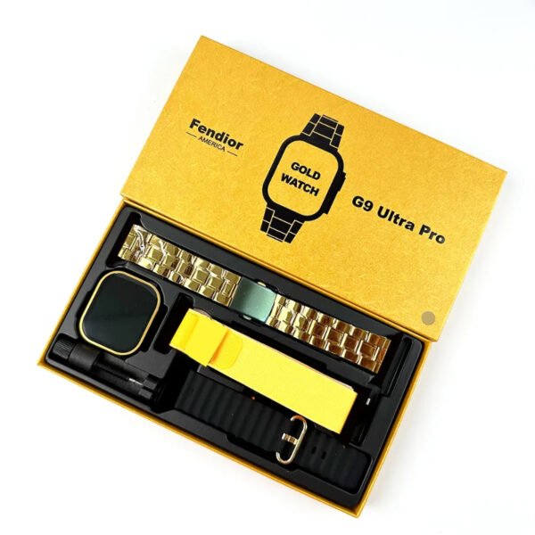 Gold Edition G9 Ultra Pro Series 8 Smart Watch With 3 Extra Straps